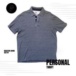 Bugatchi Uomo Men’s Shirt Size Medium Navy Blue Polo