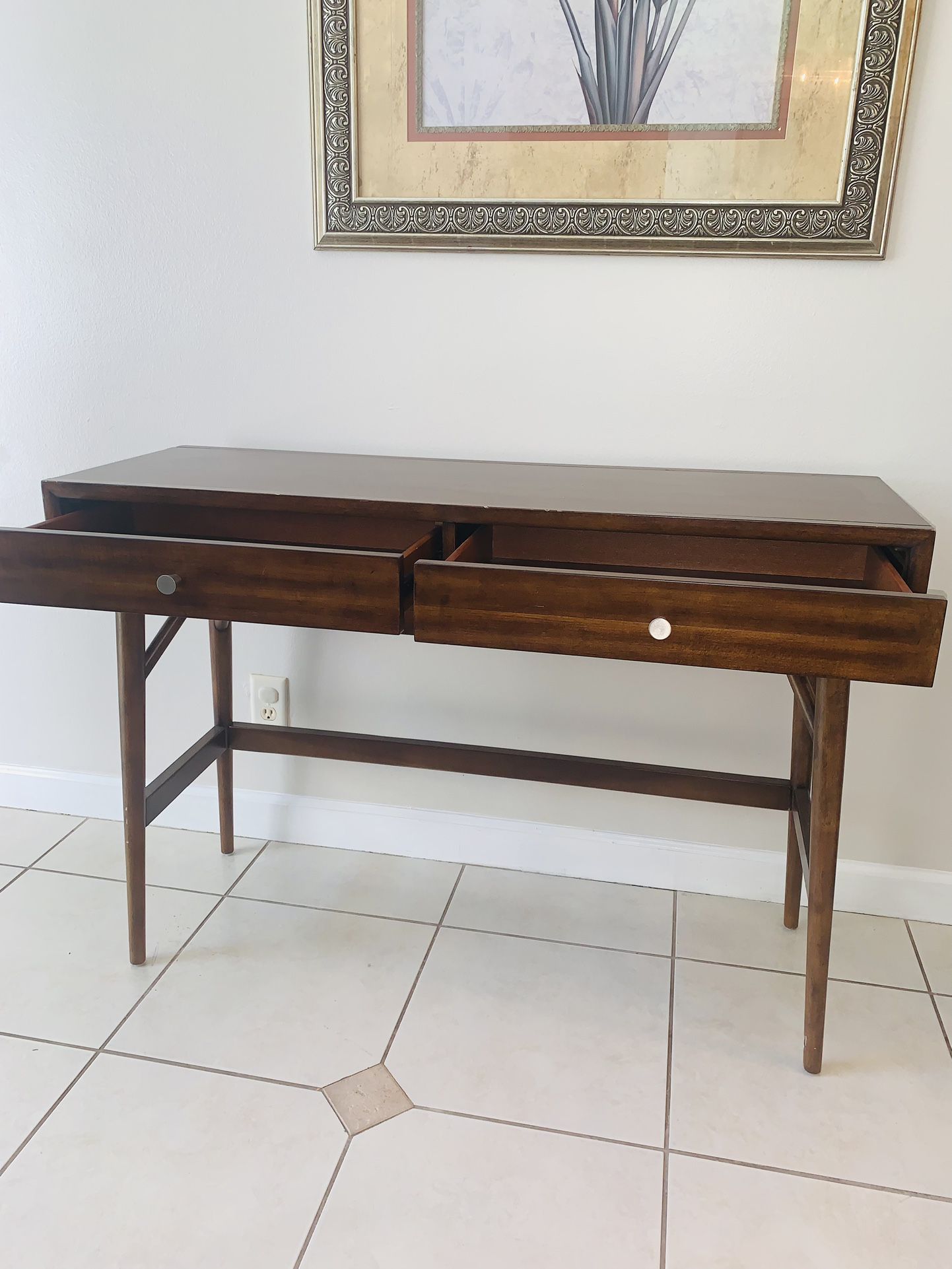 Elegant Solid Wood  Writing Desk With 2 drawers 