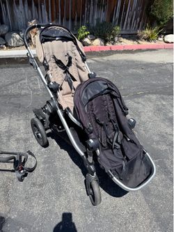 City Deluxe Double Stroller with Standing Board & Car Seat Adapter