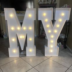 4FT Marquee light up Letters M & Y