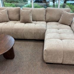 Beige Sofa Cream Sectional Light Color Modern 