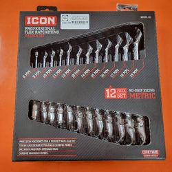 ICON 12 Piece Flex Ratcheting Wrench Set 