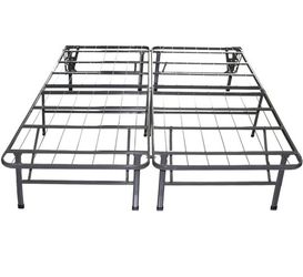 Metal and wood queen bed frame