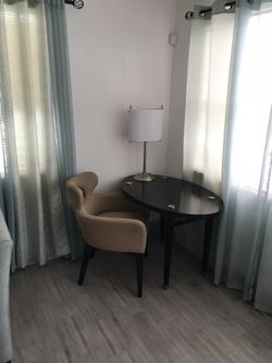 1 desk + 1 chair + 1 lamp