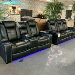 Comfortable 🧿Party Time Home Teather/Cinema/Game Power Reclining Sofa/Loveseat👌