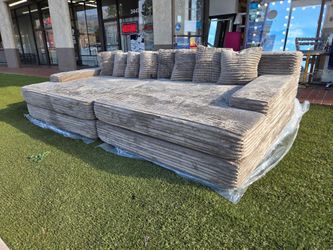 Super Deal Oversize Compressed Doble Chaise Corduroy With Pillows & Aduistable Bed From $1199 Now $765