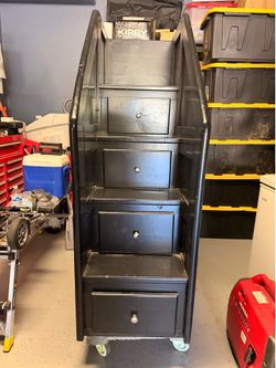 Black Wood Steps W/ 5 Drawers - $140 OBO