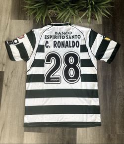 Sporting Lisbon CP Home Retro Soccer Jersey C. Ronaldo 28 Vtg Football Shirt (Camiseta De Futbol)