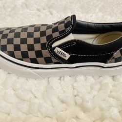 Black and grey Checkered Children’s Vans 