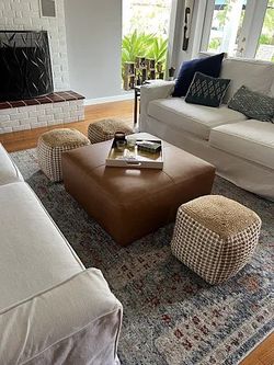Leather ottoman