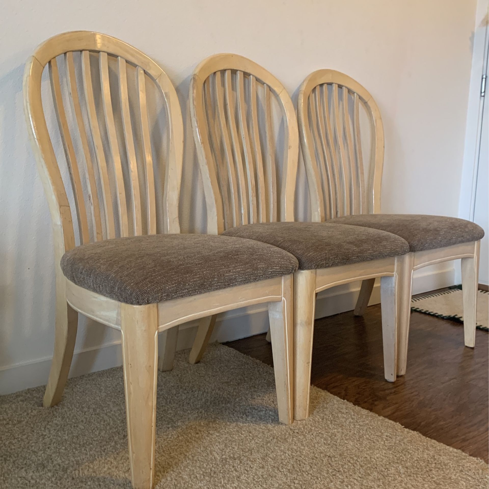 Six Wood Dining Chairs