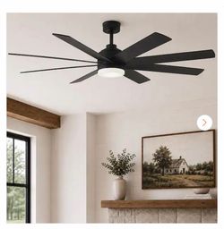 Celene II 62 in. Indoor/Outdoor Matte Black DC Motor Ceiling Fan with Adjustable White Integrated LED w/ Remote Included