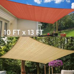 10'x13' Sun Shade Sail Curved Commercial Outdoor Shade Cover Sand Rectangle Heavy Duty Permeable 185GSM Backyard Shade Cloth for Patio Garden Sandbox 
