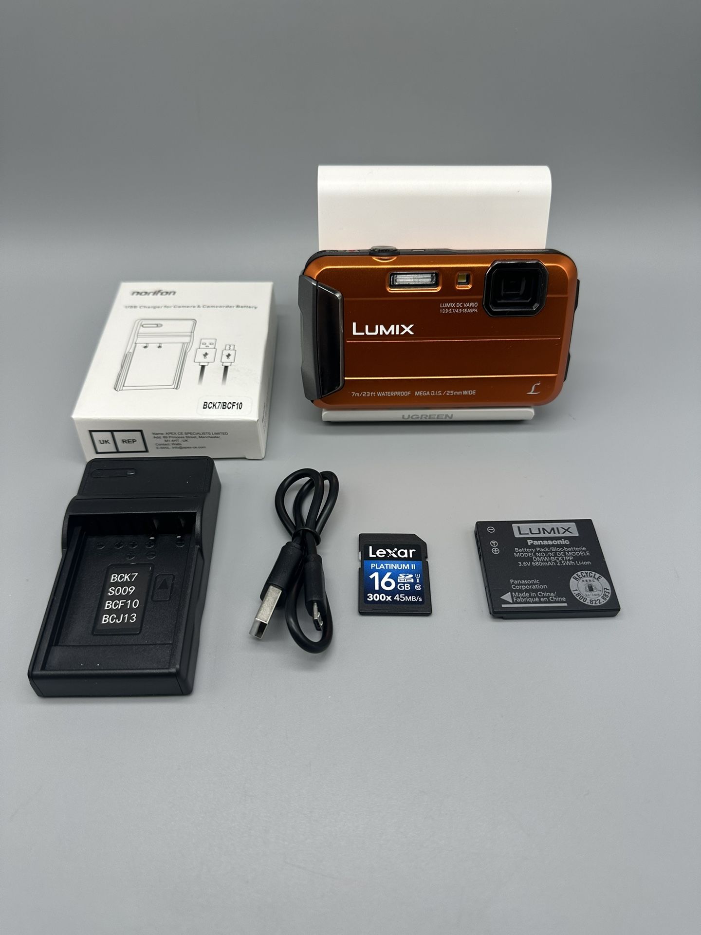 Panasonic Lumix DMC-TS25 16.1MP Waterproof Digital Camera Orange Bundle Tested