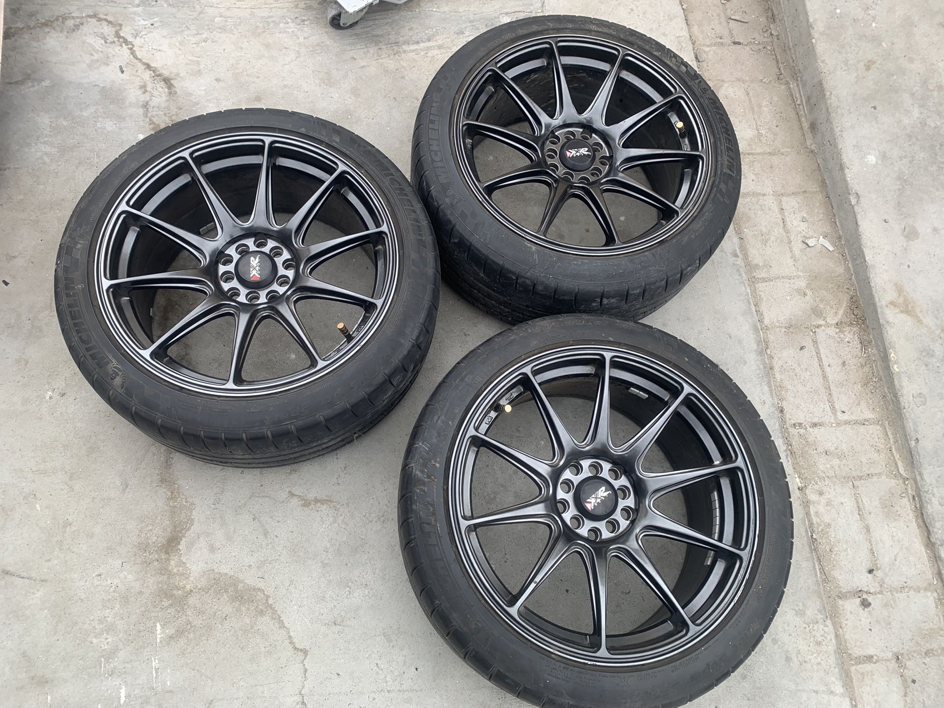 SUBARU WRX XXR 527 18” Wheels Rims Michelin Tires 5x100 5x114.3