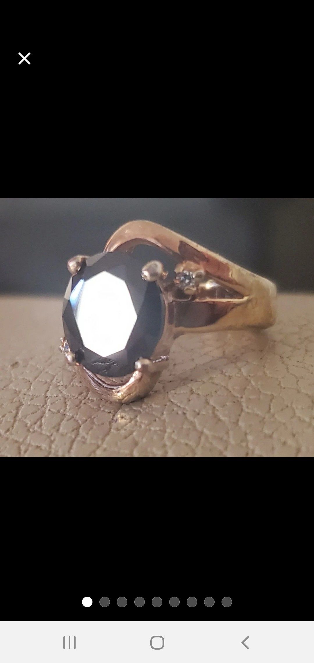 Gold and Onyx Sz 6 Ring