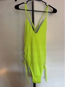 Neon Yellow One-Piece Swimsuit – Size L