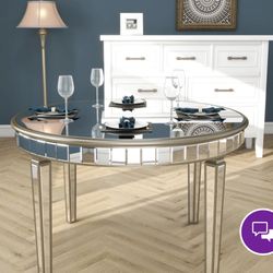 47.24" Antique Mirrored Dining Table By TOV Furniture