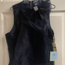 Brand New Navy Blue Dressy Party Top Size L Juniors 
