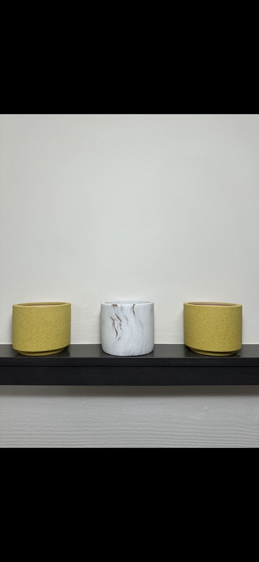 Yellow Marble Ceramic Pots