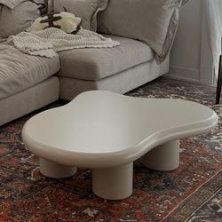 Abstract shape white coffee table