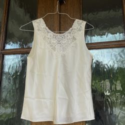 Cinema Etoile Women's M Charmeuse Camisole Top Meda Ivory