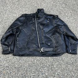 collection men’s black leather bike jacket Size 3XL