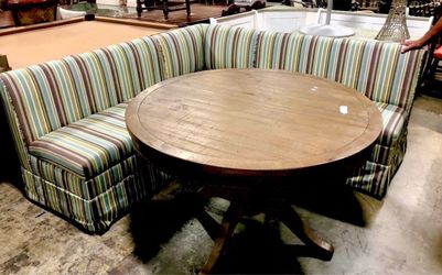 Custom Dining Booth + Oak Table