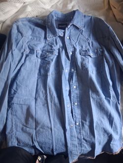 Wrangler Denim Western Snap Button Shirt