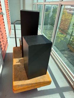 Set of 2 Handmade Black Event Display Pedestals / Plinths