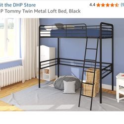 Black Metal Loft Bed