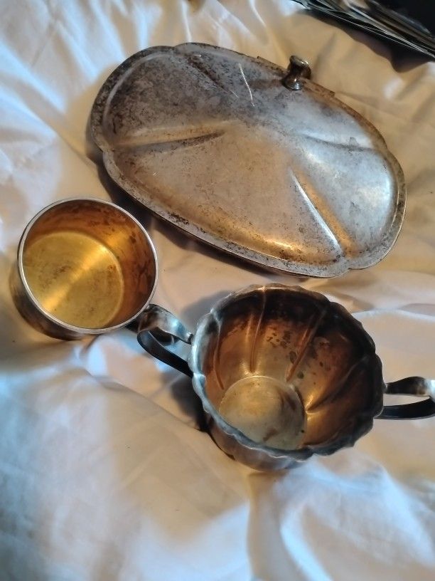 Antique Vintage Silver Dishes