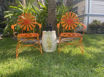 VERY RARE 1930’s FRANCOIS CARRIE  SUNBURST GARDEN ROCKERS 