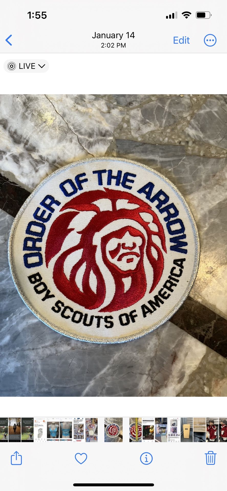NOT A REPRODUCTION!! THIS IS THE VINTAGE REAL DEAL!! RARE FINE LETTERING AND FINE STITCHING IN THE FACE VARIANT. NEW, UNSEWN...SEE PICS!! THIS PATCH