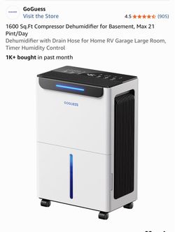 GoGuess 1600 Sq.Ft Compressor Dehumidifier