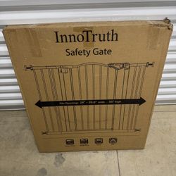 InnoTruth 29-39.6" Baby Gate for Stairs, Auto Close Both Sides Dog Gate with One-Hand Opening, 30" T