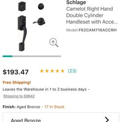 Schlage Entrance Handleset F62 Can 716 Acc