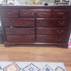 Brown Dresser With Mirror 
