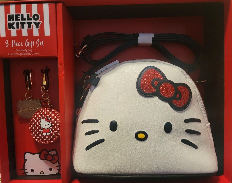 Hello Kitty 3pc Gift Set // Crossbody Bag & 2 Bag Charms