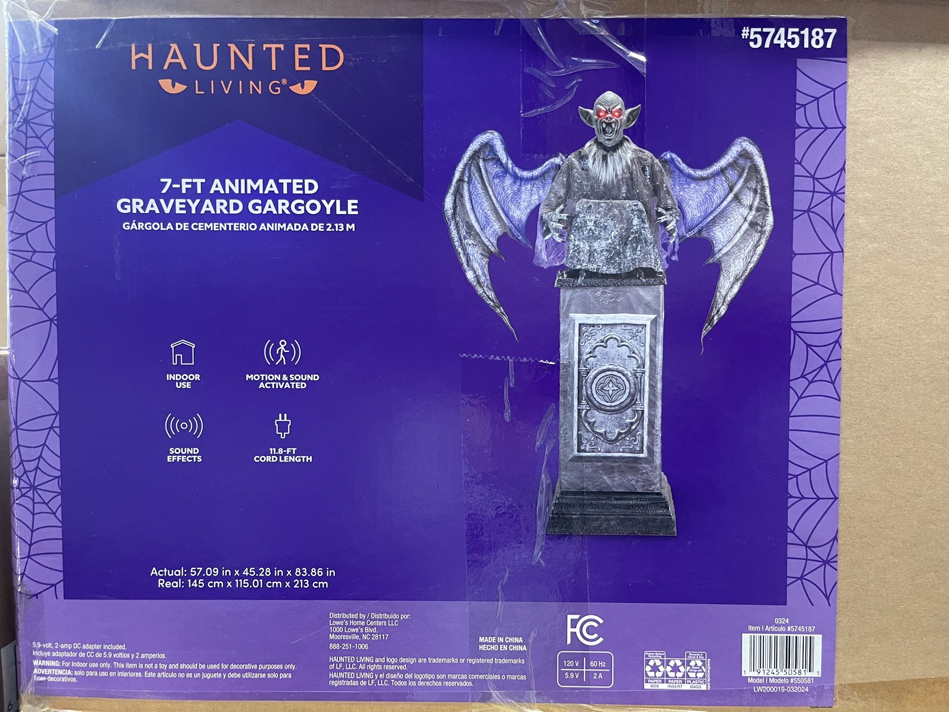 7-ft Animated Graveyard Gargoyle