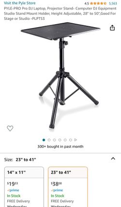 NEW PYLE-PRO Pro DJ Laptop, Projector Stand- Computer DJ Equipment Studio Stand Mount Holder, Height Adjustable, 28" to 50"