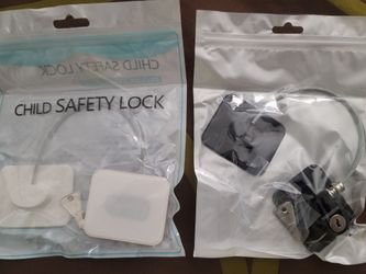 Refrigerator Lock 2 Packs, Baby Proofing Fridge Locks Wire Protection & Key Cabinet Locks