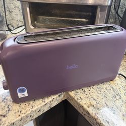 bella Fits-Anywhere™ 2-Slice Slim Toaster, Long Slot & Extra Wide, Plum