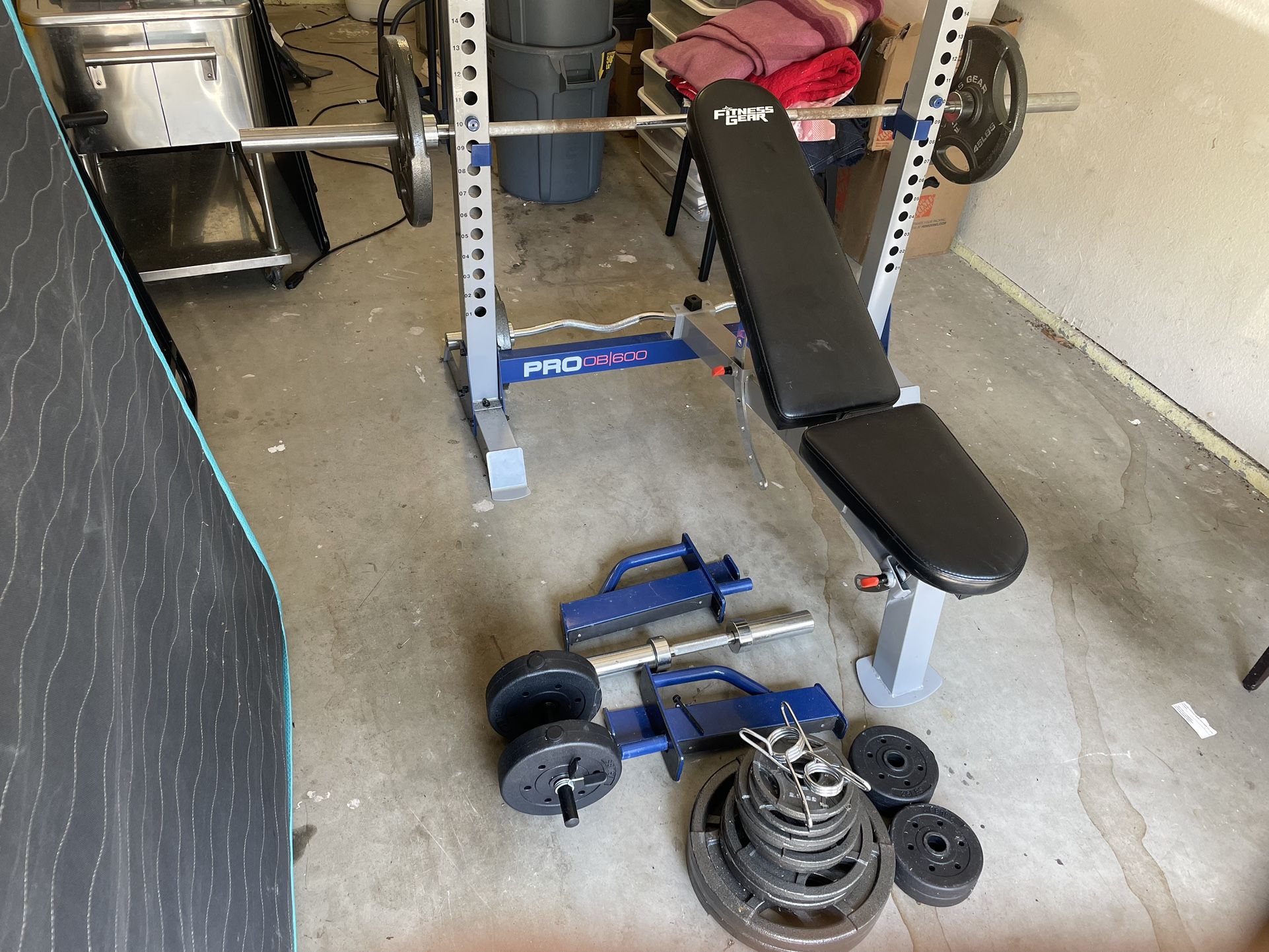 Fitness Gear Pro Olympic Bench + Weights & Accessories - $250 OBO (South Carlsbad)