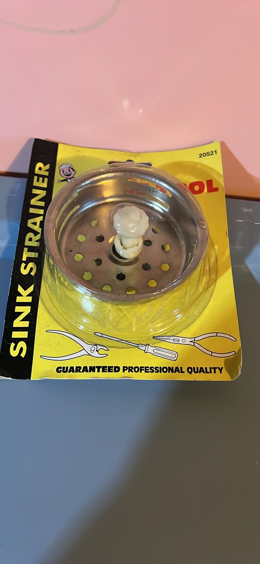 Strainer with Adjustable Post, 3.3 in Dia, For: 3-1/2 to 4 in Dia Sink Basket
