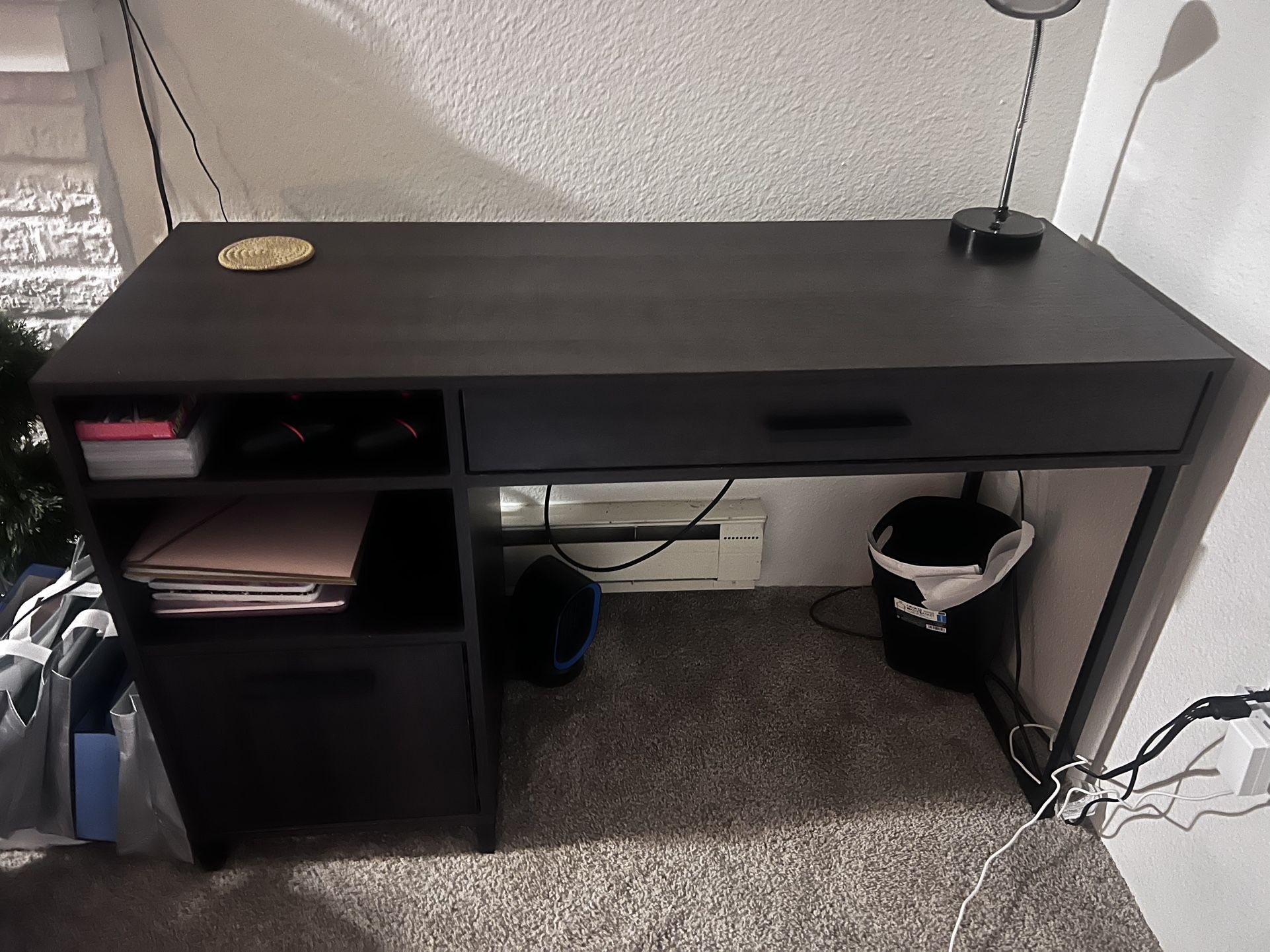 Office Desk Table with 2 Drawers and Storage