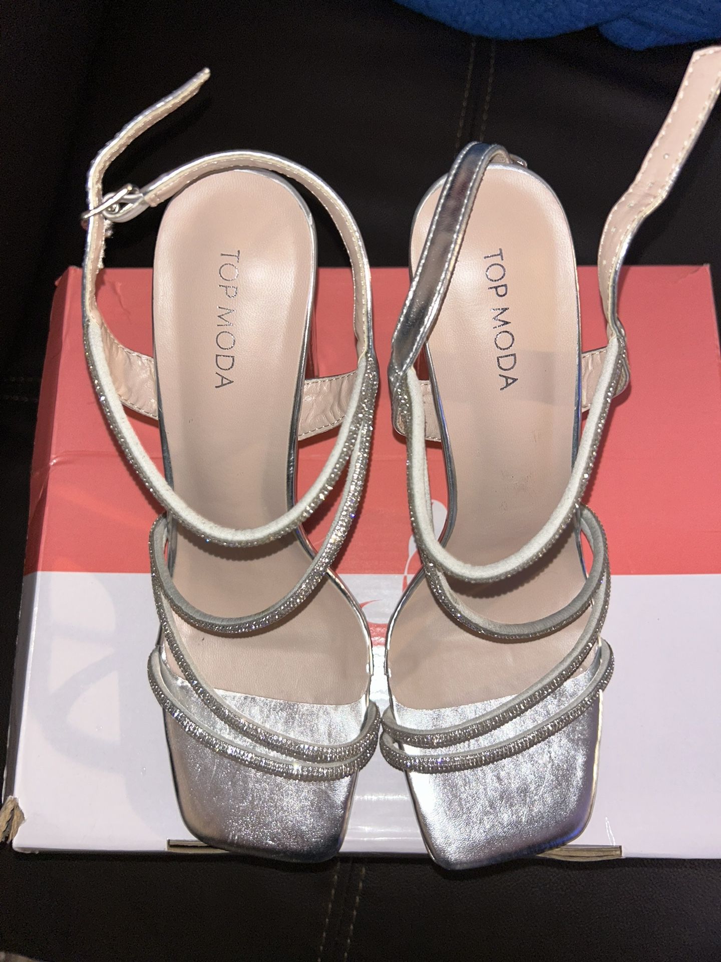 Women’s Top Moda Silver Sequence High Heels