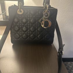 Black Lady Dior Lambskin Medium 