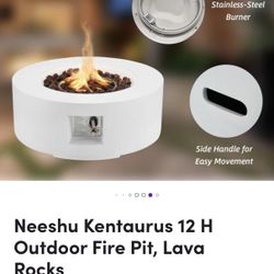 Outdoor Fire Pit And Side Table Propane Cover