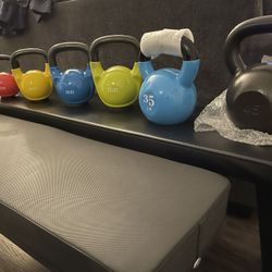 Kettle Bell Weights NEW IN SEALED BOXES 10, 15, 20, 25, 35 And 45 Lbs $140 For All.